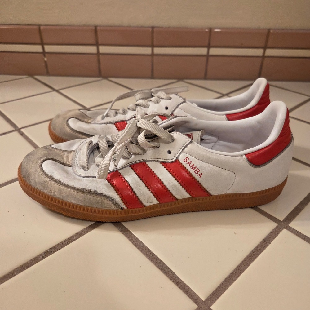 Adidas Samba OG White Better Scarlet Red Gum Sole IF6513 Mens 8 Womens 9
